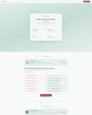 Calm - Soothing Anxietynutrition Landing Page Template