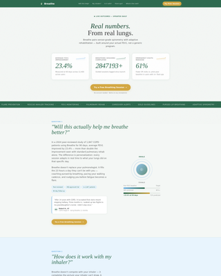 Breathe - Trusted COPD Landing Page Template