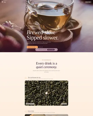 Brew — Serene Tea Lounge Landing Page Template
