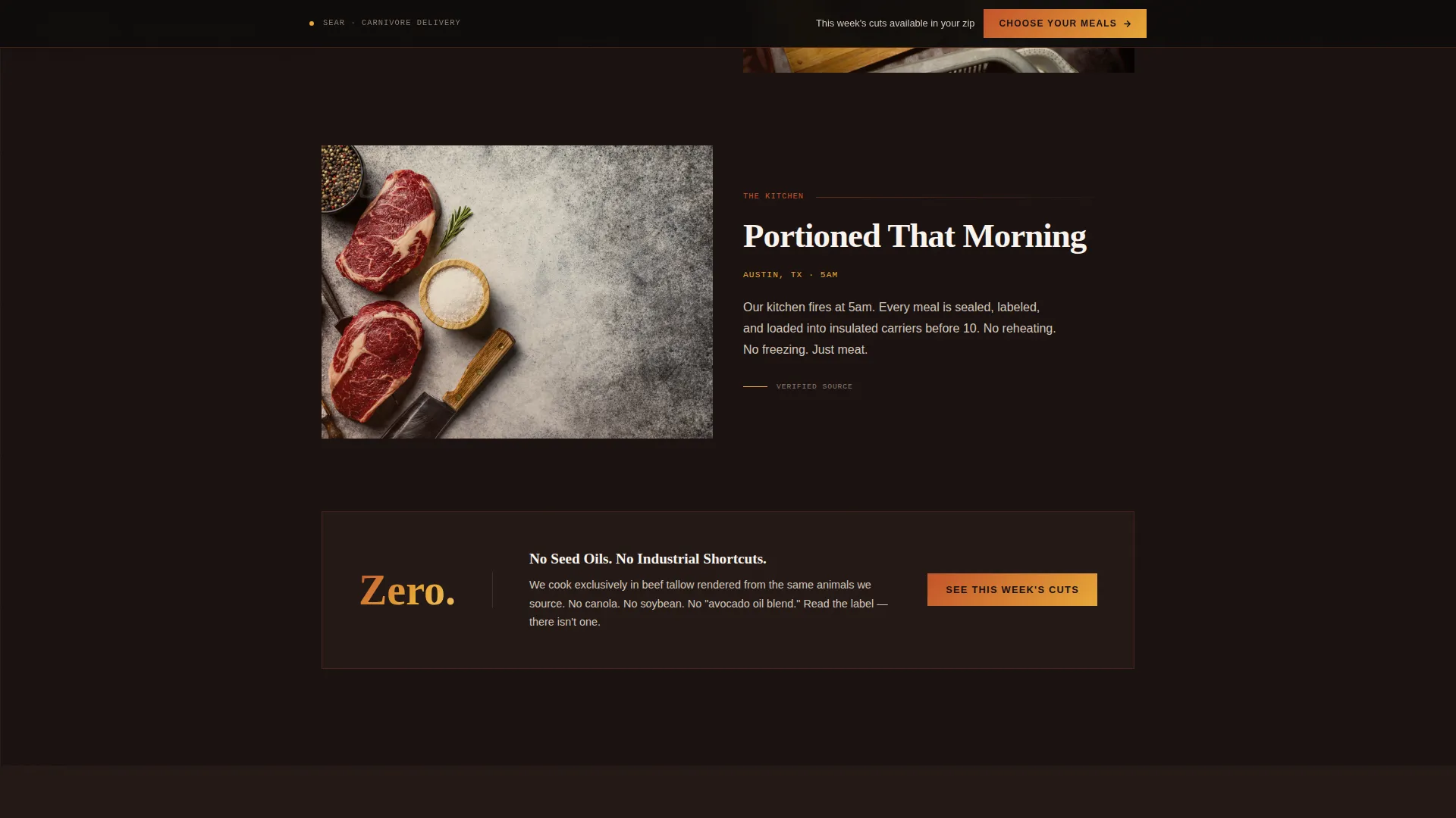 Carnivore Diet Food & Dining Specialist Booking Website Template