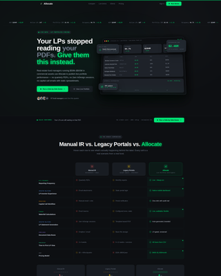 Allocate - Dynamic Proptech Landing Page Template