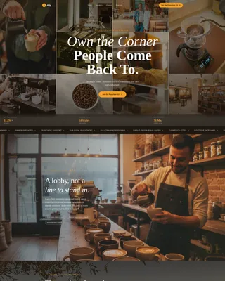 Coffee Brand Franchise Recruitment Website Template