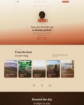 Brew — Curated Coffee Discovery Landing Page Template