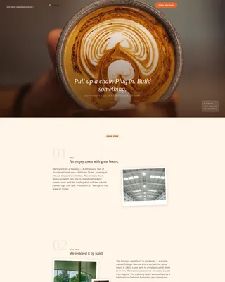 Co-Working Café Hot Desk & Membership Website Template