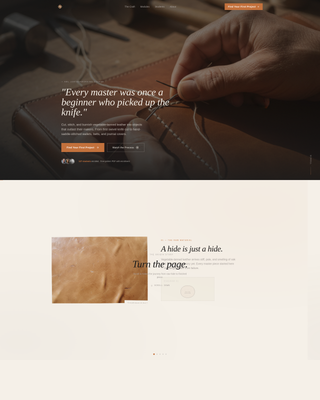 Awl - Masterful Leatherworking Landing Page Template