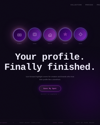 Highlight - Electrifying Instagram Landing Page Template