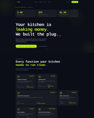Hunt - Precision Foodtech Landing Page Template