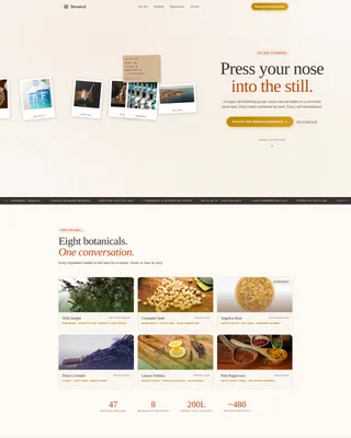 Botanical — Craft Gin Distillery Landing Page Template