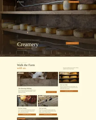 Creamery - Pastoral Farm Booking Landing Page Template
