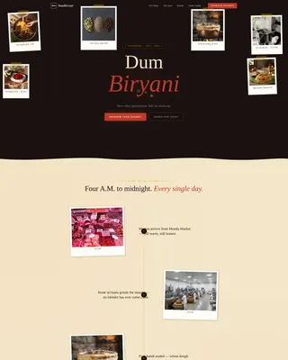 Biryani — Luxe Hyderabadi Dining Landing Page Template