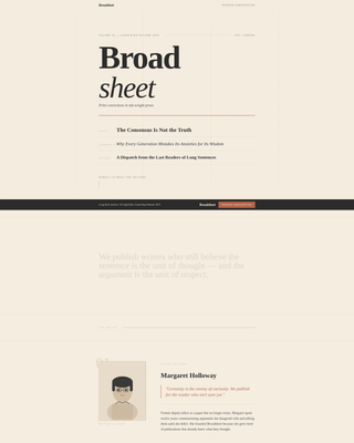 Broadsheet - Compelling Editorial Landing Page Template