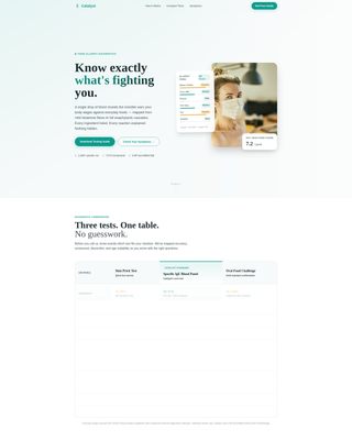 Catalyst - Transparent Allergyclinic Landing Page Template