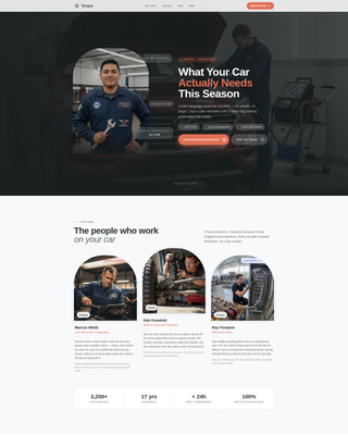 Apex — Certified Vehicle Maintenance Landing Page Template