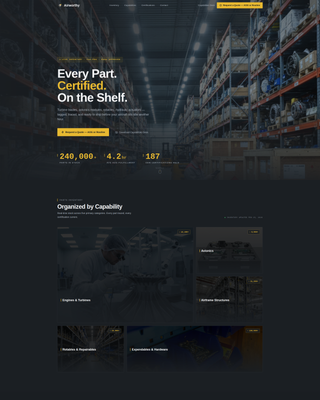 Airworthy - Certified Aviation Parts Landing Page Template