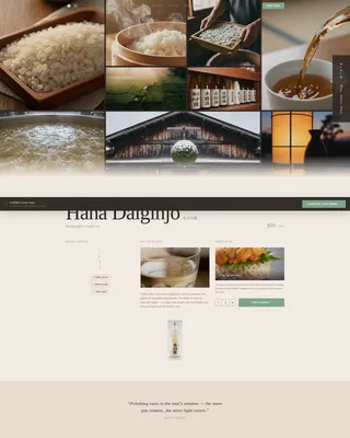 Craft — Heirloom Sake Distillery Landing Page Template
