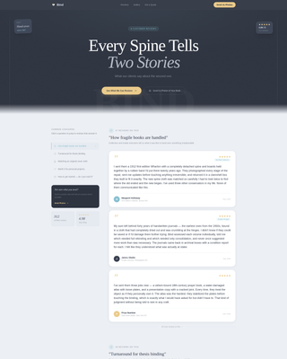 Bind - Trusted Bookbinder Landing Page Template