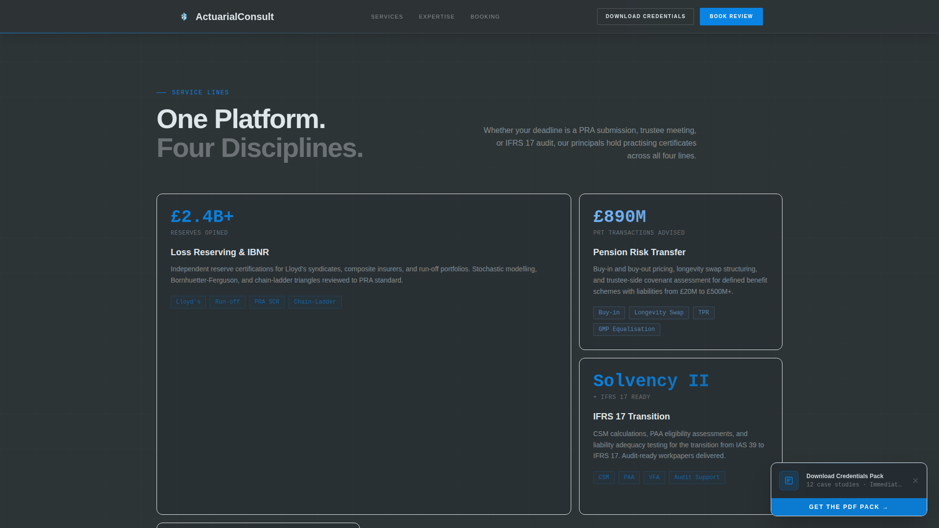 Actuary Booking Website Template
