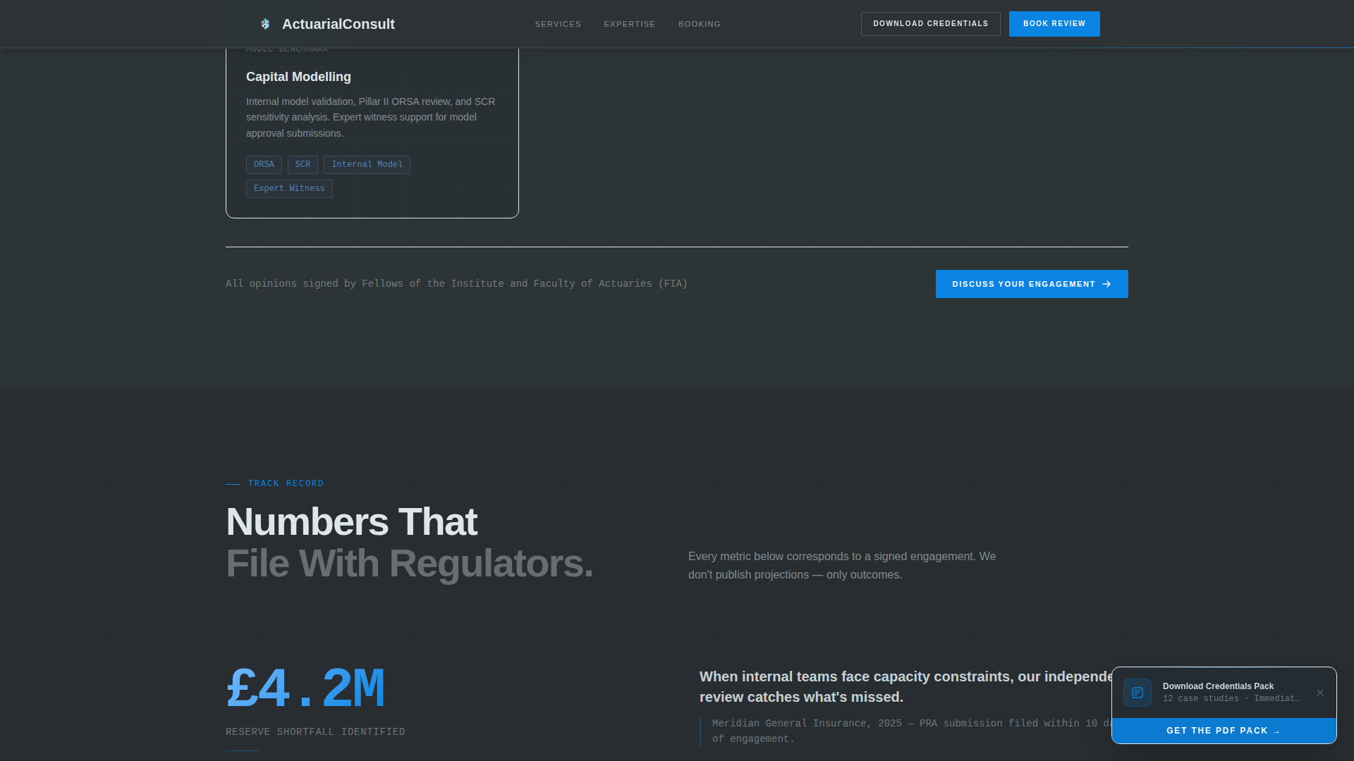 Actuary Booking Website Template