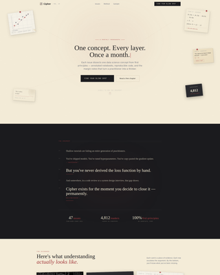 Cipher - Deepdive Newsletter Landing Page Template