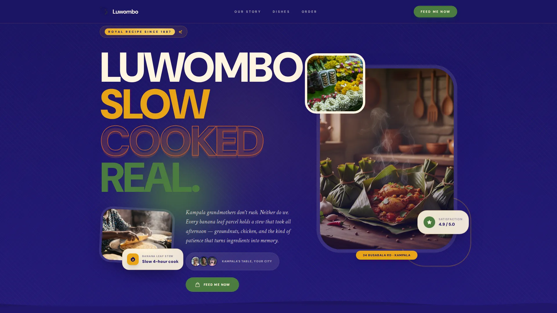 Authentic Ugandan Restaurant Landing Page Template