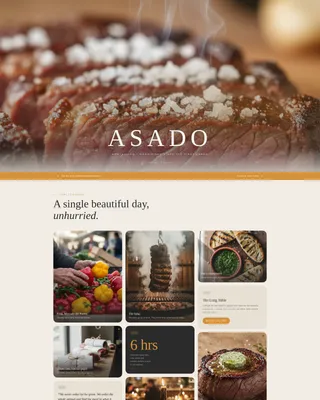 Asado - Rustic Restaurant Landing Page Template