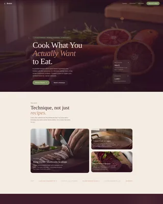 Braise — Master Vegan Culinary Landing Page Template