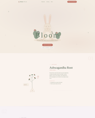 Bloom - Serene Supplement Landing Page Template