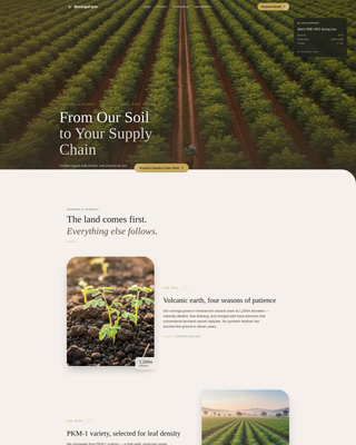 Farm B2B Landing Page Template | Pastoral Calm Design