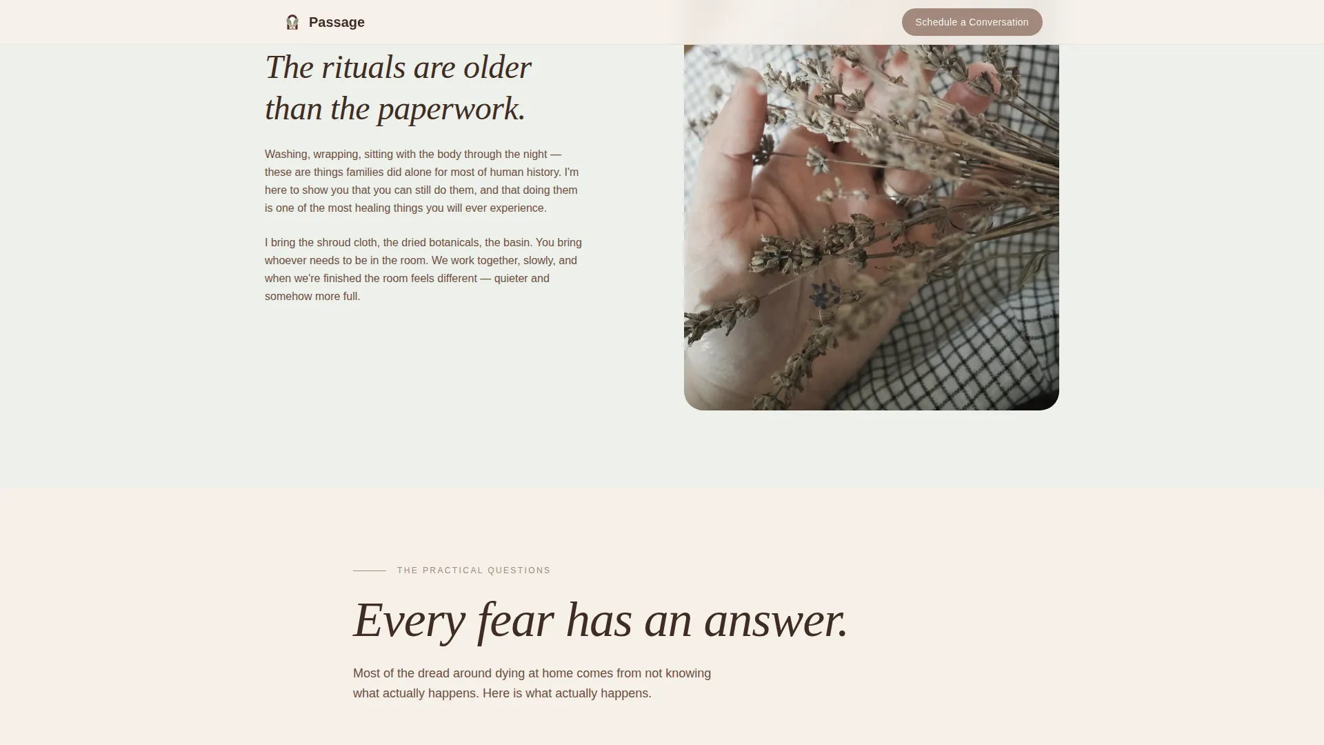 Doula — Death Midwife Service Landing Page Template