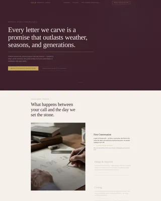 Etch — Artisan Memorial Stone Landing Page Template