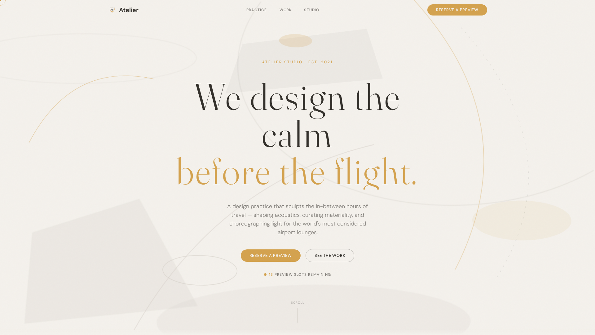Hospitality & Restaurant Design Pre-Launch Website Template