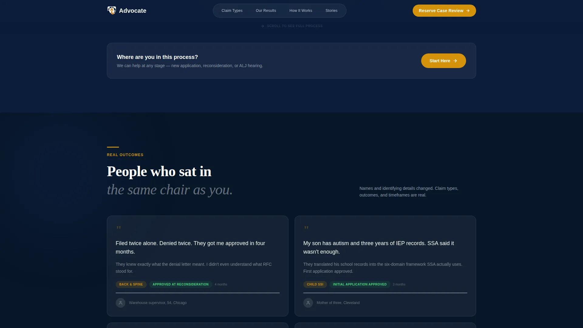 Advocate - Trusted Disability Benefits Landing Page Template