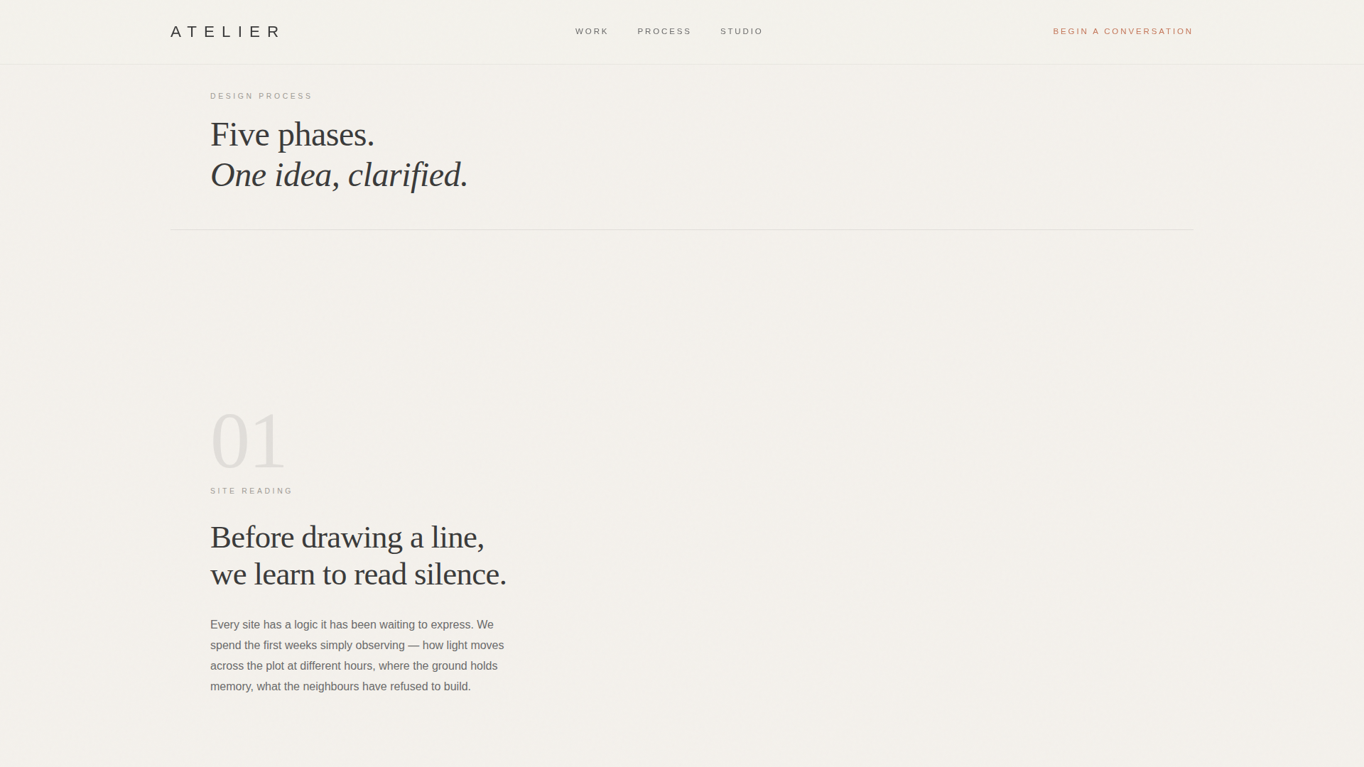 Minimalist Architecture Booking Website Template