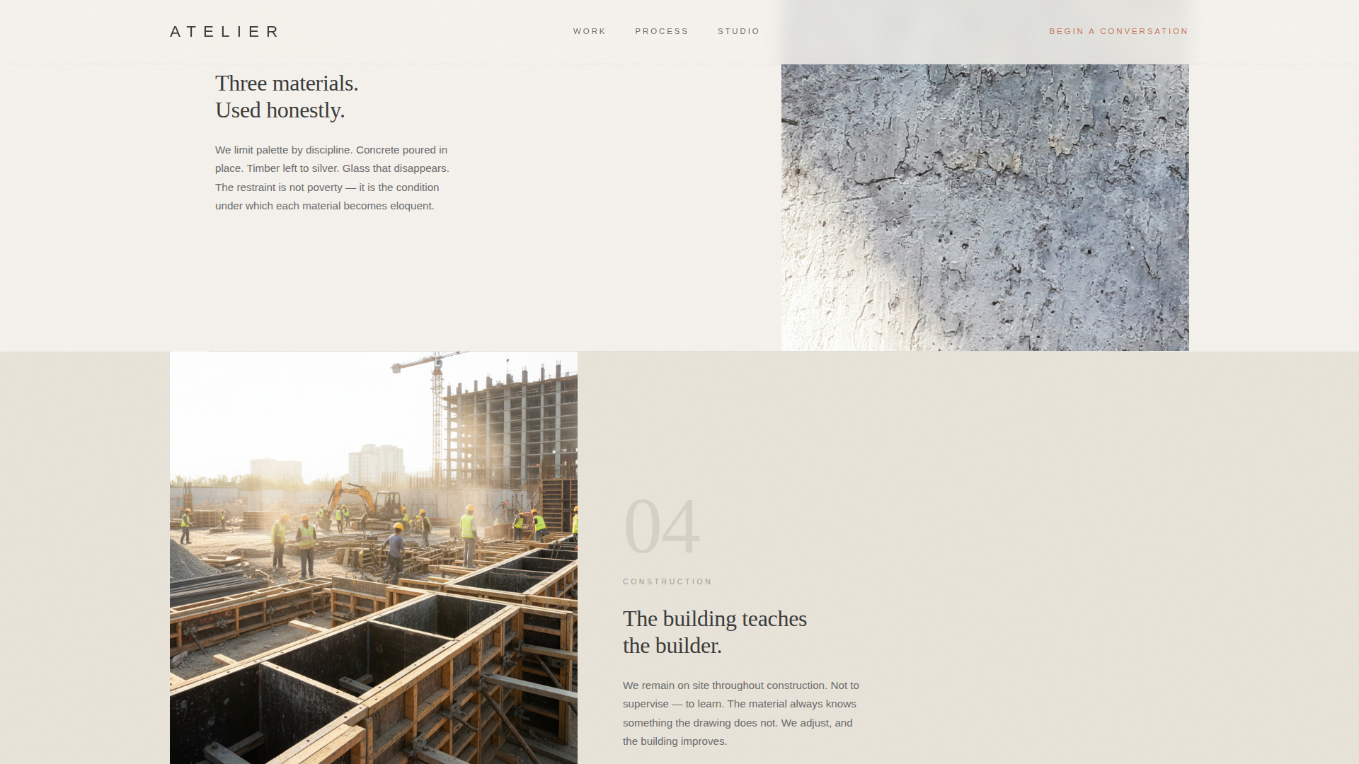Minimalist Architecture Booking Website Template