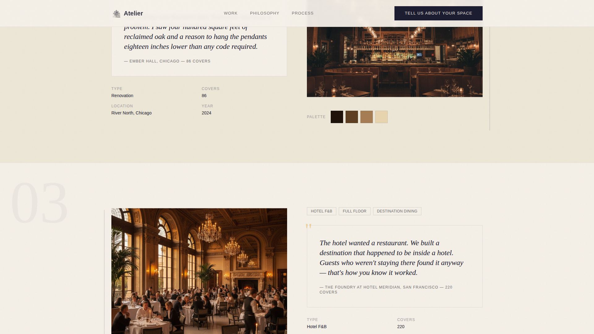 Hospitality & Restaurant Design Directory Website Template