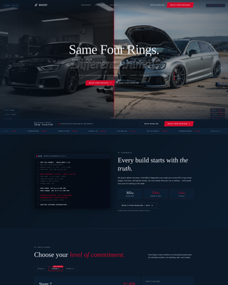 Boost - High Performance Audi Landing Page Template