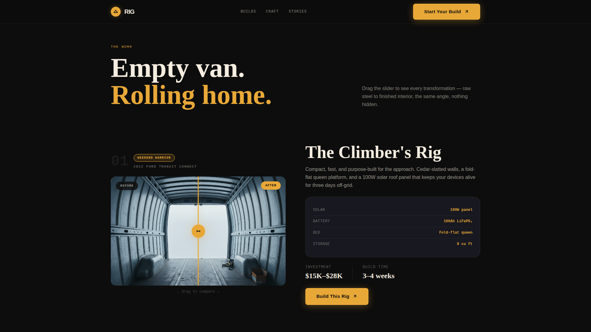 Wordpress Rv Relocation Templates Camper Van Conversion Gallery Landing Page Template