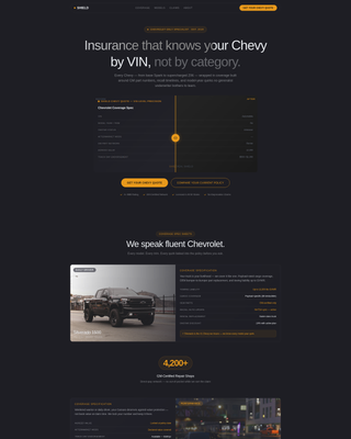 Chevrolet - Premium Insurance Landing Page Template