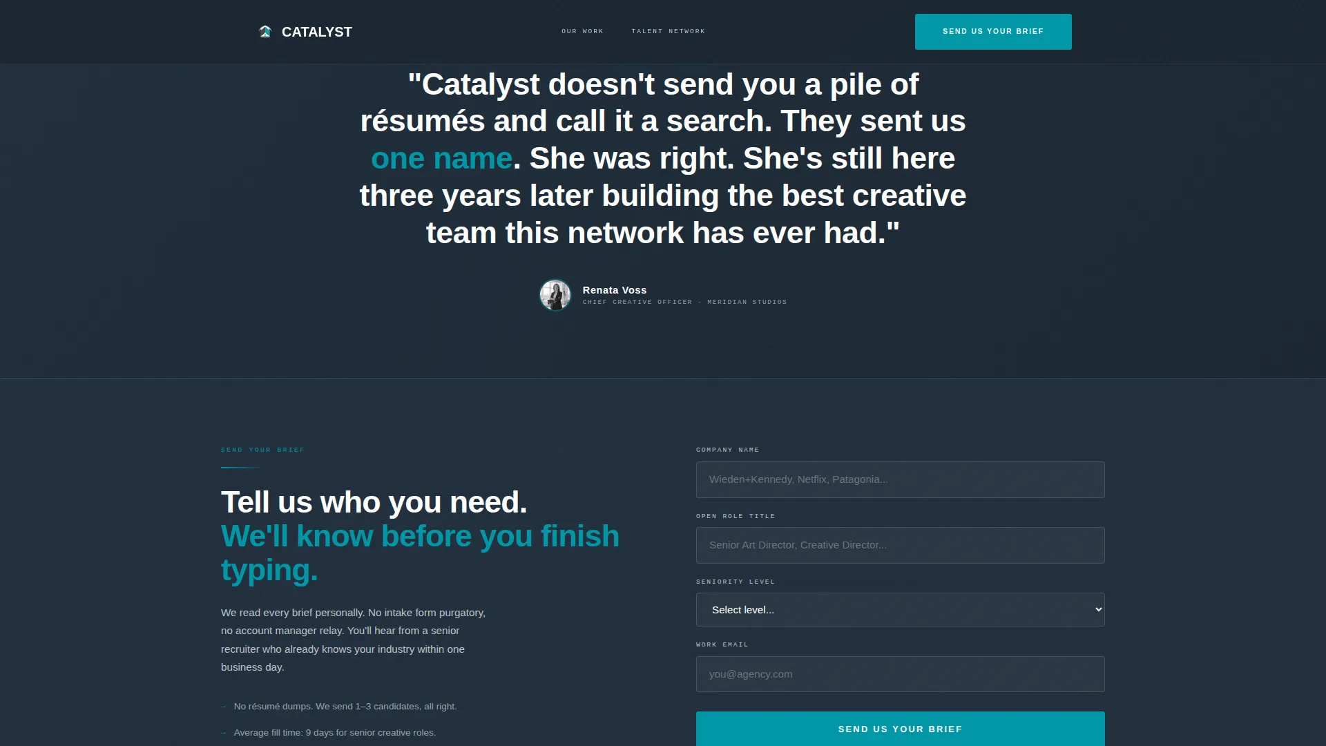 Creative Talent Recruiting | Free Website Template | Rocket