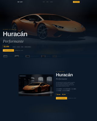 Fleet - Premium Exoticcar Landing Page Template