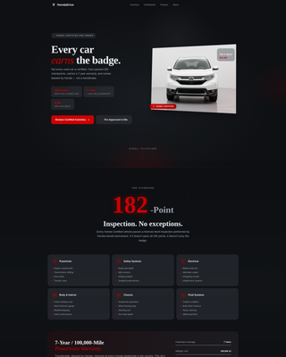 Hondadrive - Certified Automotive Landing Page Template
