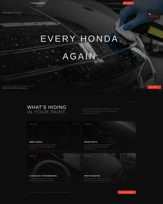 Precisiondetail - Cinematic Honda Landing Page Template