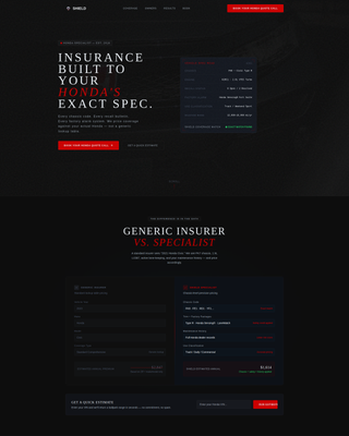 Shield - Precision Honda Landing Page Template
