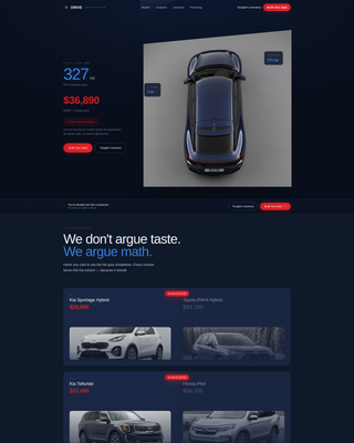 Drive - Immersive Dealership Landing Page Template
