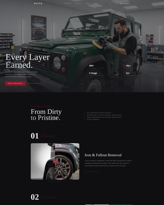 Rover - Premium Detailing Landing Page Template