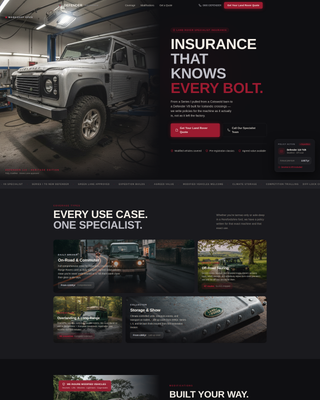 Defender - Rugged Landroverinsurance Landing Page Template