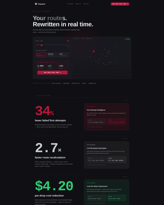 Dispatch - Intelligent Delivery Landing Page Template