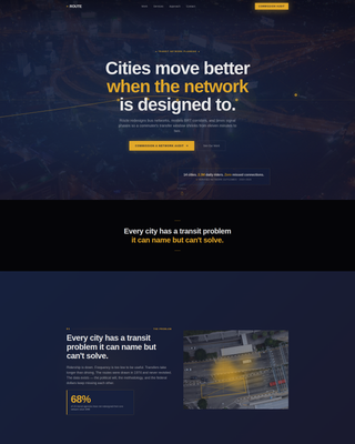 Route - Immersive Transit Landing Page Template