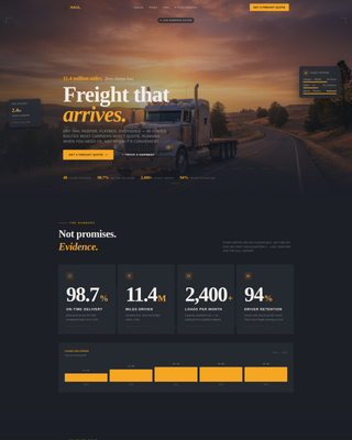 Haul - Relentless Trucking Landing Page Template