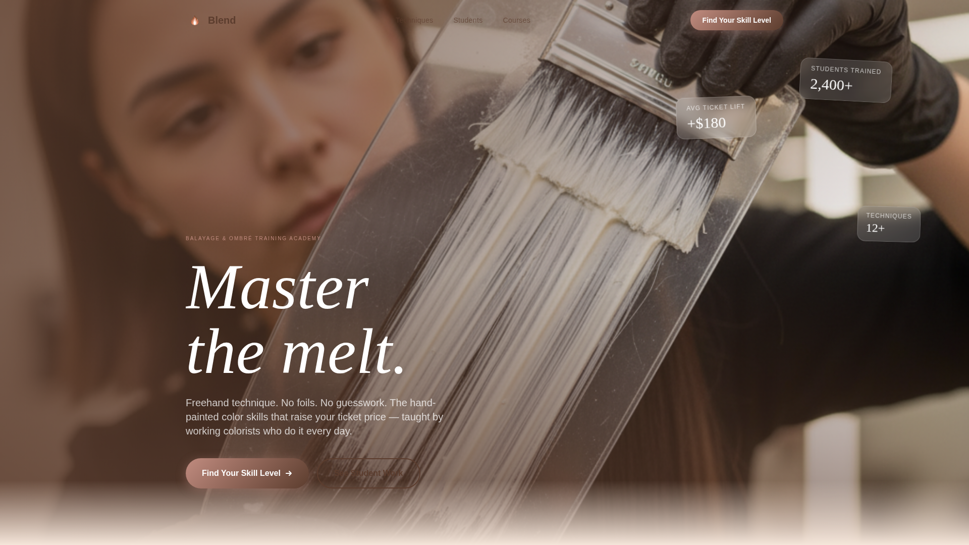 Balayage & Ombré Training Academy Landing Page Template